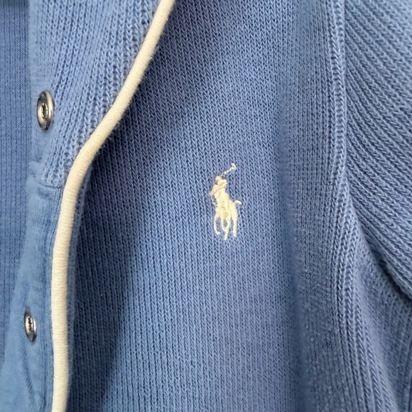Baby Boy’s Ralph Lauren Blue Sweater Footie - Picture 4 of 5